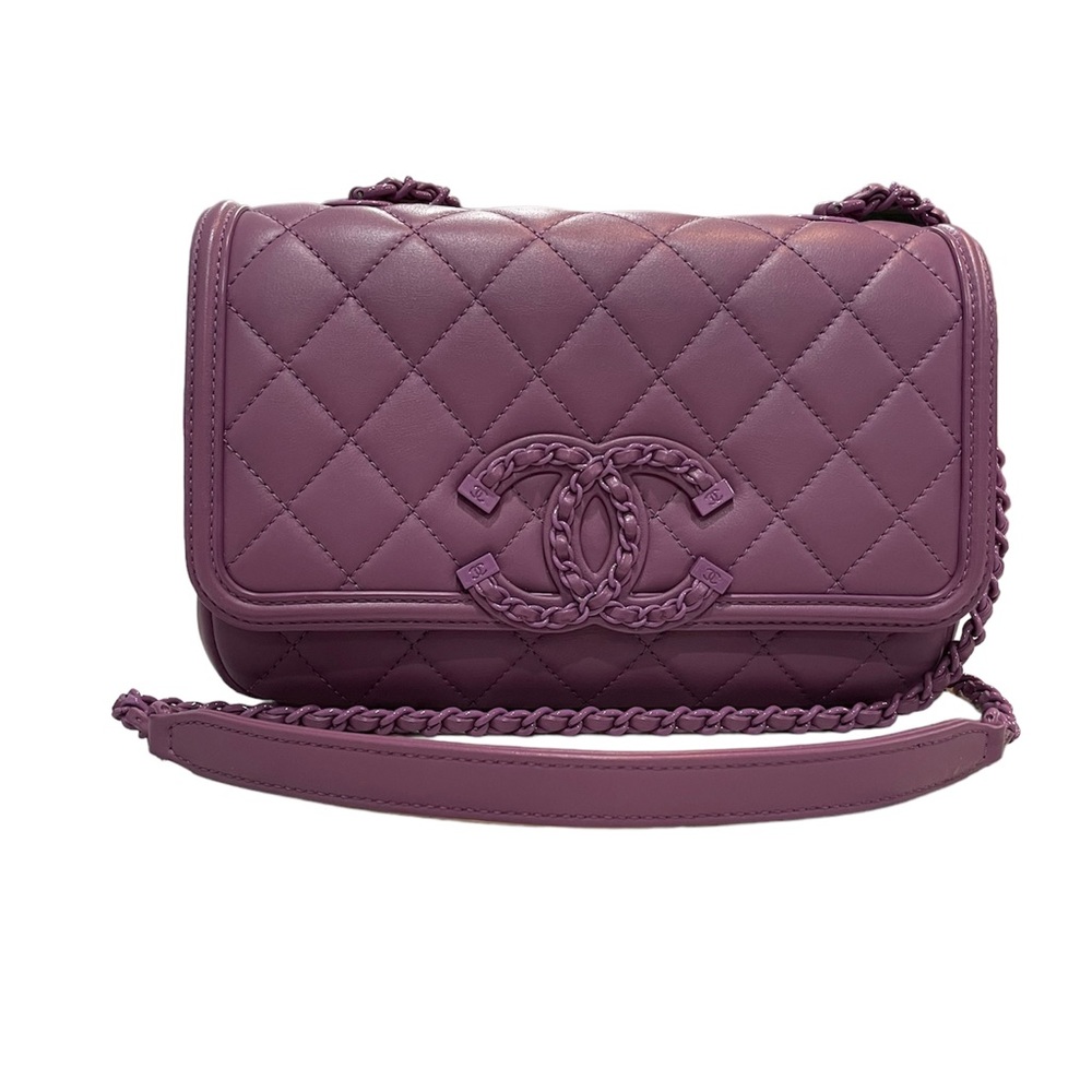 CHANEL Small Flap Filigree Chain Detail Quilted Lambskin